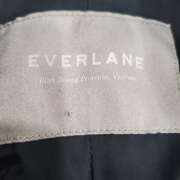 Everlane Blazer Womens 6 Black Wool Blend Stretch 2 Button Suit Jacket Lined - Picture 3 of 10